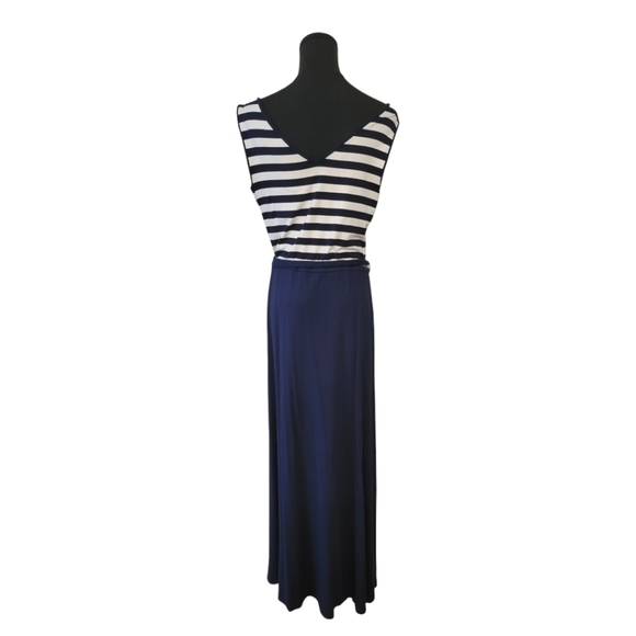 Talbots Sleeveless Striped Maxi Dress Size M - Picture 6 of 6